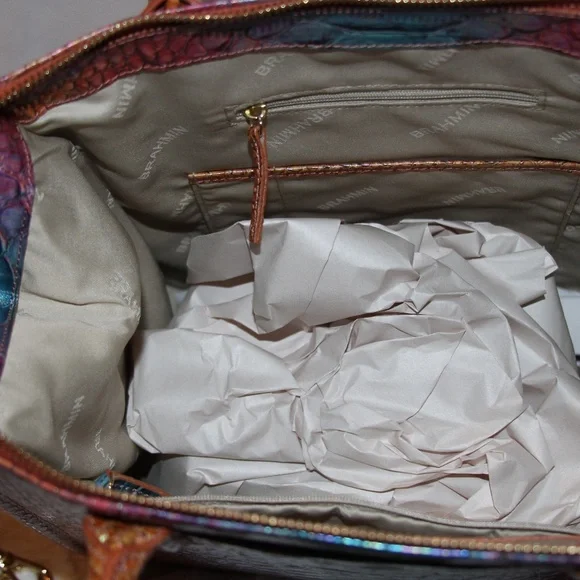 NWT BRAHMIN Caroline Satchel Tote Bag Leather Purse Handbag